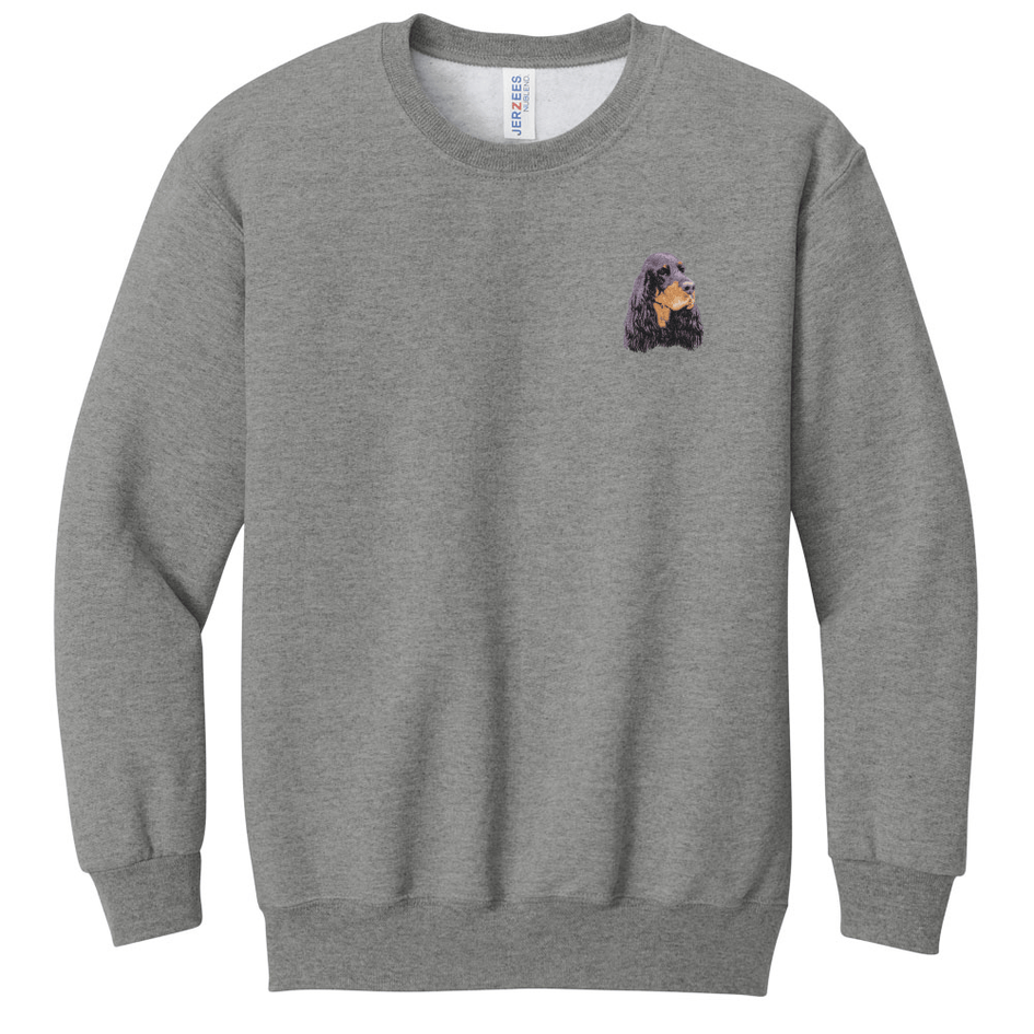 Gordon Setter Embroidered Youth Crewneck Sweatershirt