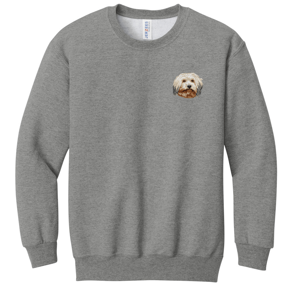 Havanese Embroidered Youth Crewneck Sweatshirt