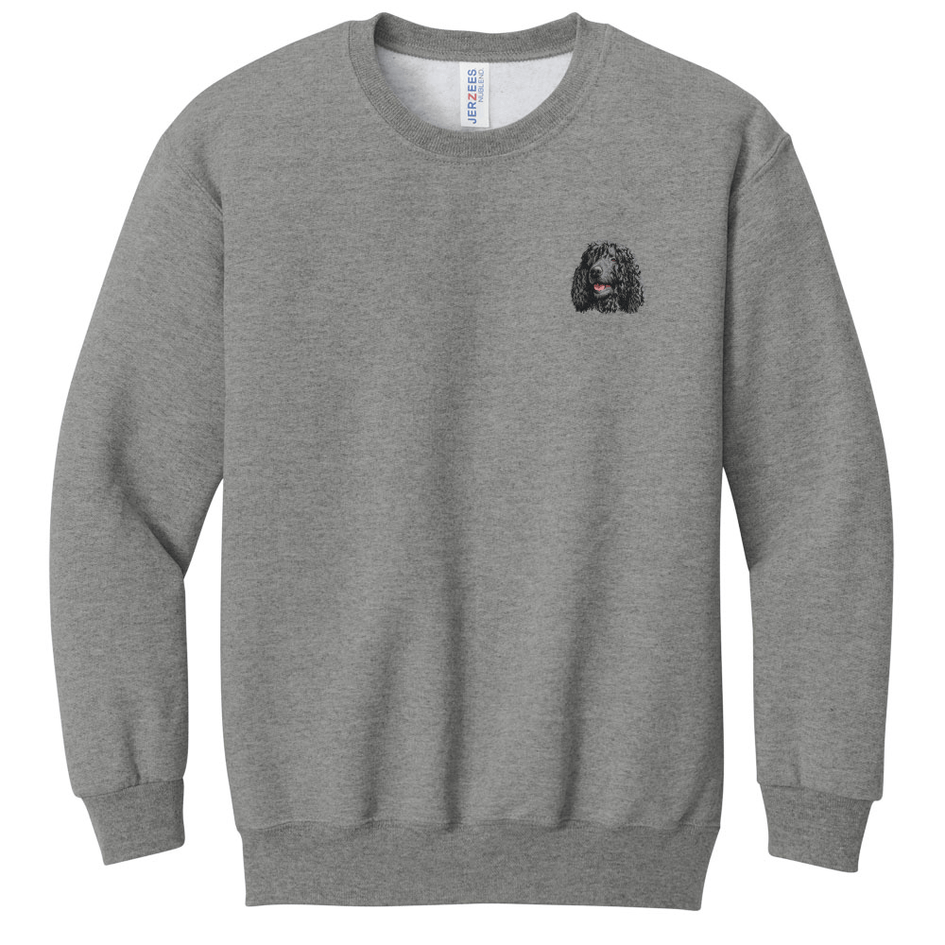 Irish Water Spaniel Embroidered Youth Crewneck Sweatshirt