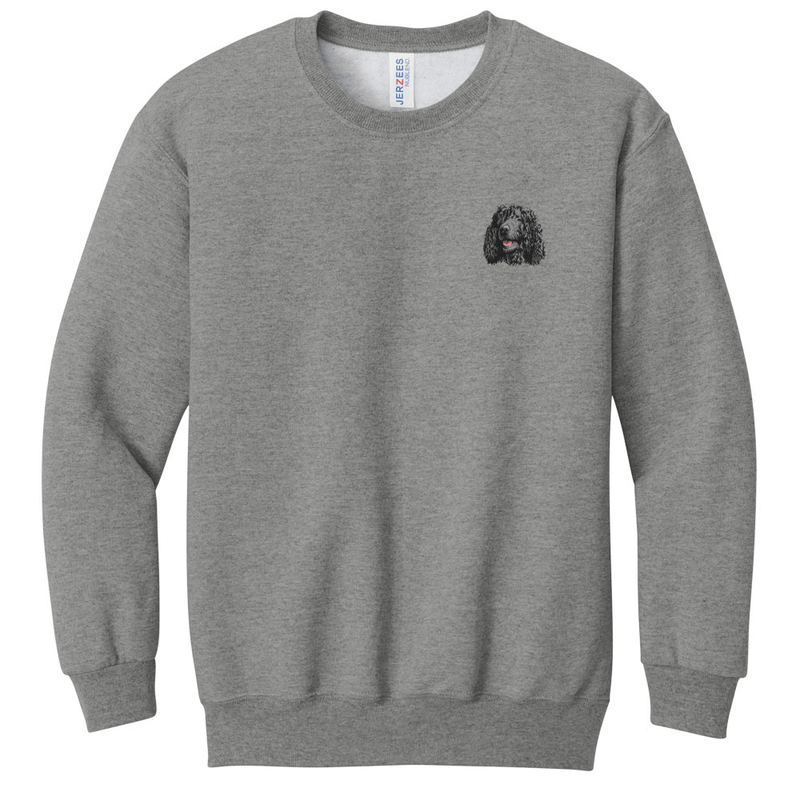 Irish Water Spaniel Embroidered Youth Crewneck Sweatshirt