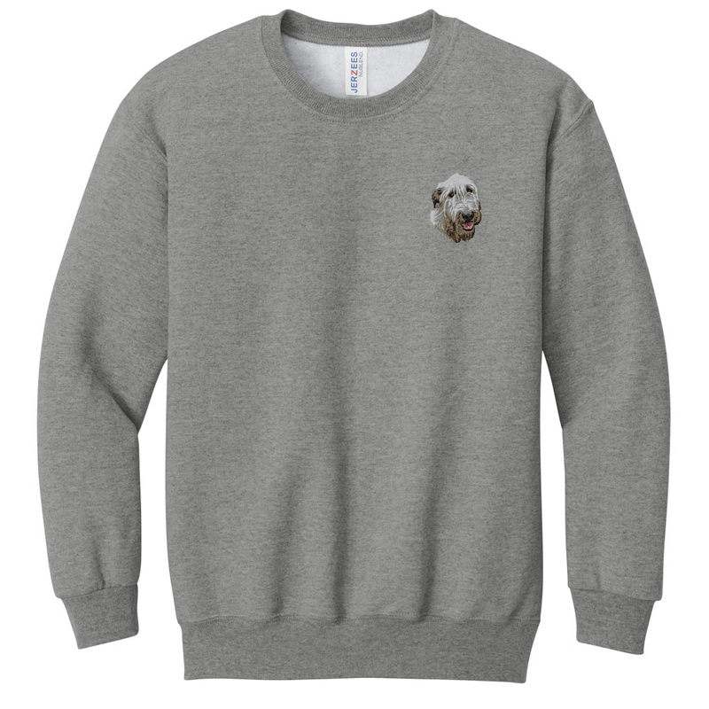 Irish Wolfhound Embroidered Youth Crewneck Sweatshirt