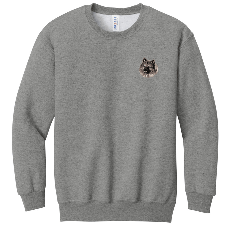 Keeshond Embroidered Youth Crewneck Sweatshirt