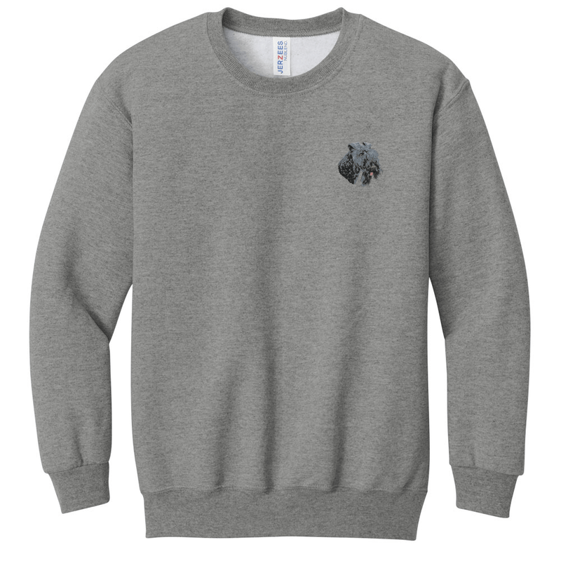 Kerry Blue Terrier Embroidered Youth Crewneck Sweatshirt