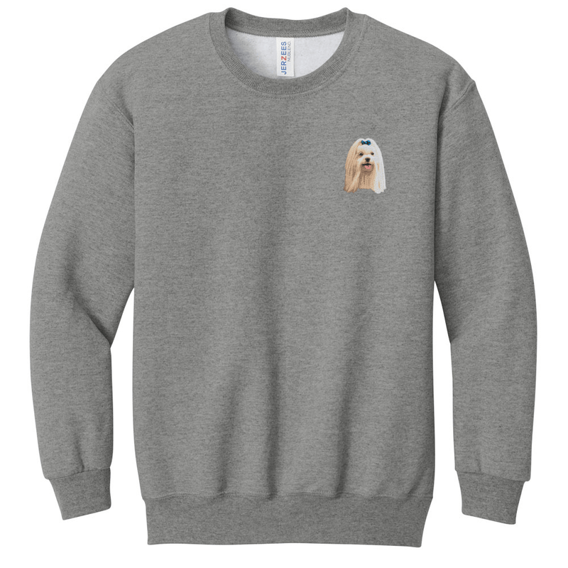 Maltese Embroidered Youth Crewneck Sweatshirt