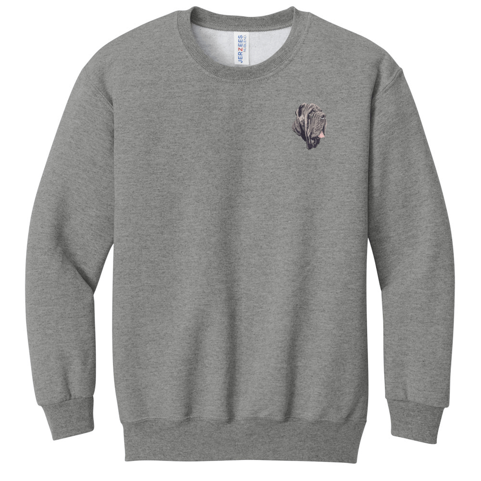 Neapolitan Mastiff Embroidered Youth Crewneck Sweatshirt