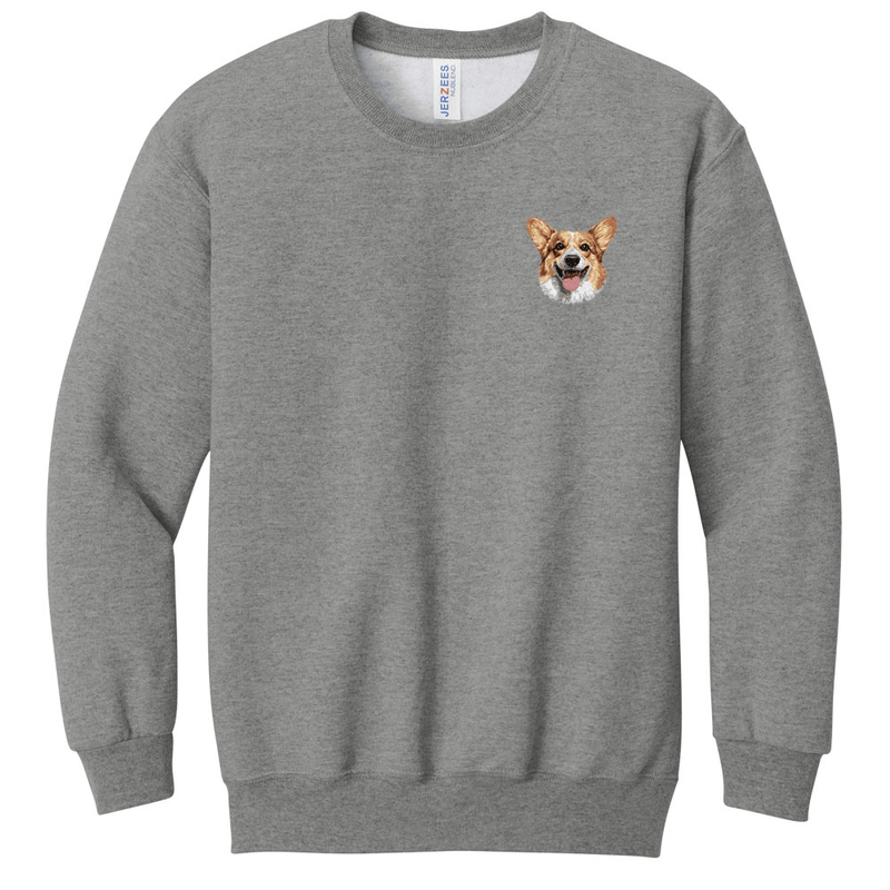 Pembroke Welsh Corgi Embroidered Youth Crewneck Sweatshirt