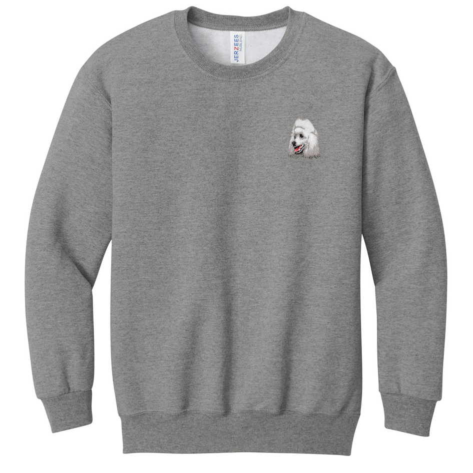 Poodle Embroidered Youth Crewneck Sweatshirt