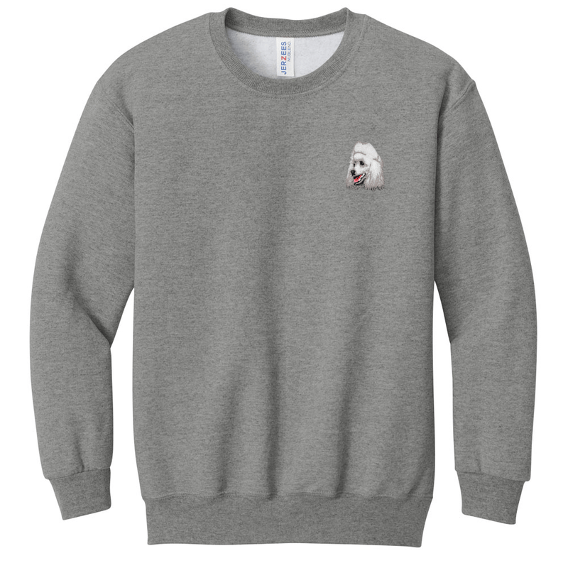 Poodle Embroidered Youth Crewneck Sweatshirt