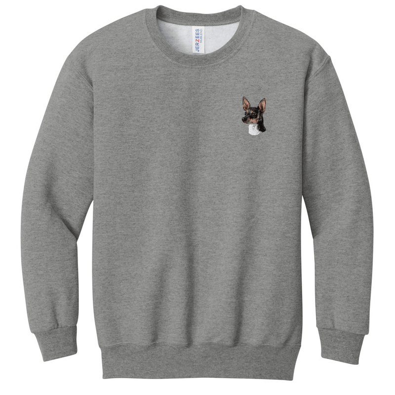 Rat Terrier Embroidered Youth Crewneck Sweatershirt
