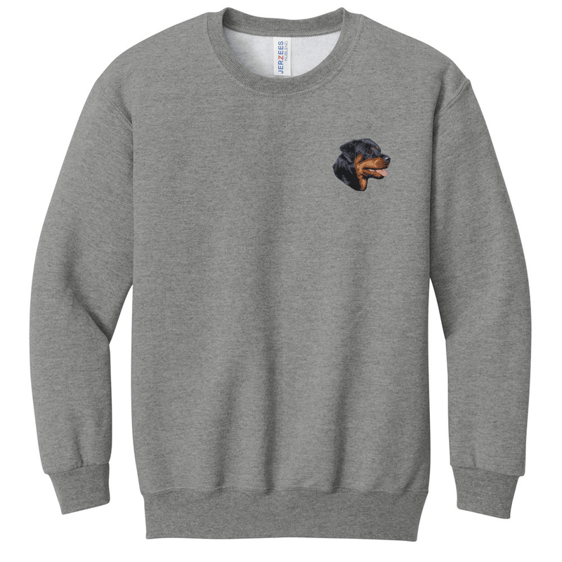 Rottweiler Embroidered Youth Crewneck Sweatshirt