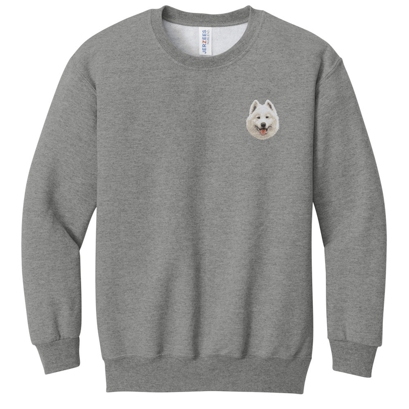 Samoyed Embroidered Youth Crewneck Sweatershirt