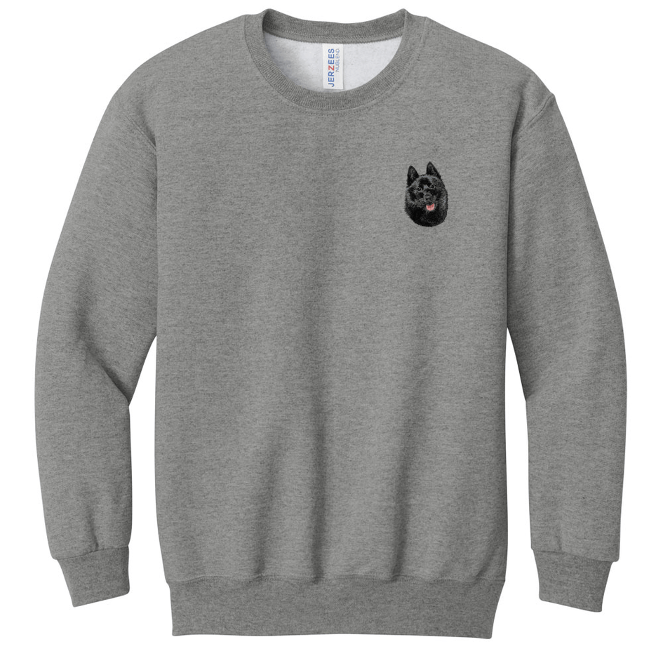 Schipperke Embroidered Youth Crewneck Sweatershirt