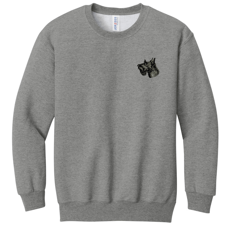 Scottish Terrier Embroidered Youth Crewneck Sweatershirt