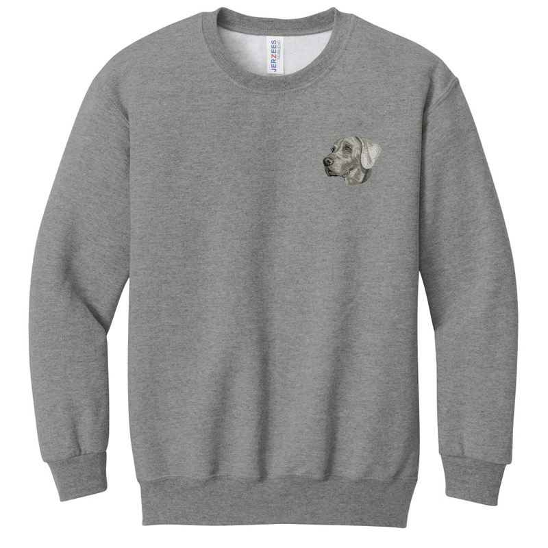 Weimaraner Embroidered Youth Crewneck Sweatershirt