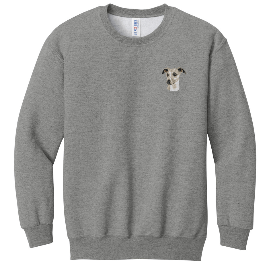 Whippet Embroidered Youth Crewneck Sweatershirt