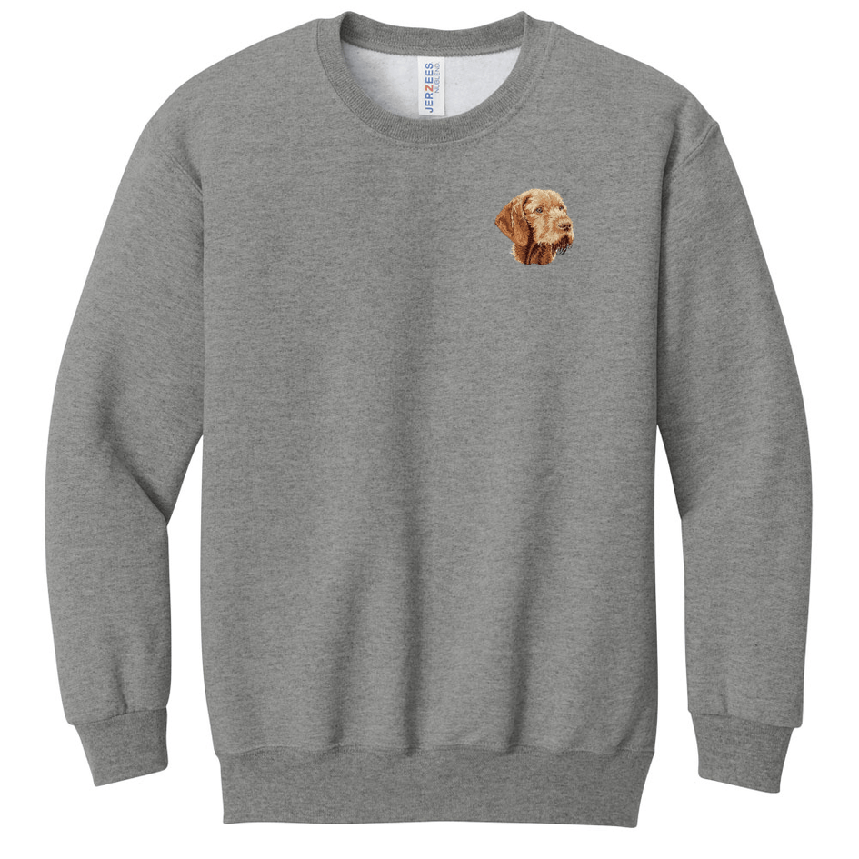 Wirehaired Vizsla Embroidered Youth Crewneck Sweatershirt