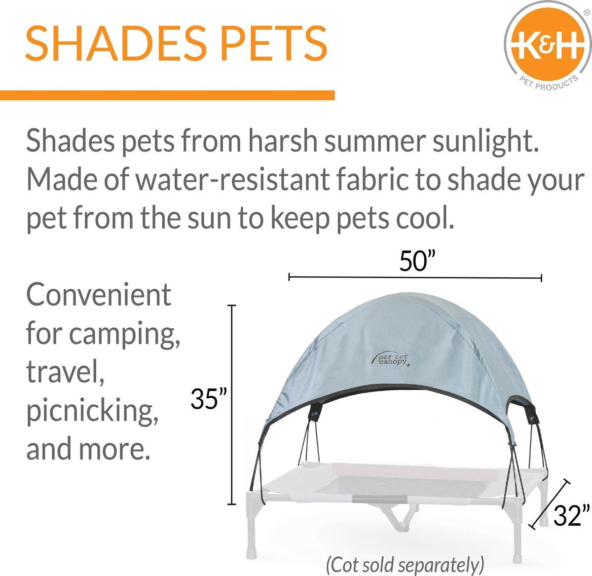 K H Pet Products Canopy Add on for Elevated Dog Bed AKC Shop