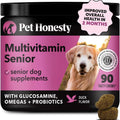 Pet Honesty Senior Dog Multivitamin - Essential Dog Vitamins and Supplements - Glucosamine, Probiotics, Omega Fish Oil for Dogs Health & Heart- Dogs Vitamins Health Supplies (Duck 90 ct)