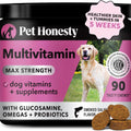 Pet Honesty Dog Multivitamin Max Strength - 15 in 1 Dog Vitamins for Health & Heart - Dog Essentials Fish Oil, Glucosamine, Probiotics, Omega Fish Oil - Dog Vitamins and Supplements for Skin and Coat