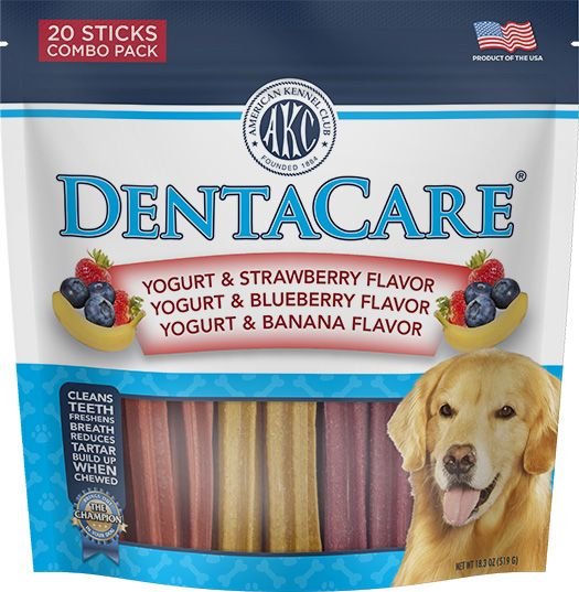 AKC Dentacare Yogurt with Strawberry Blueberry & Banana Flavor Dental Dog Treats