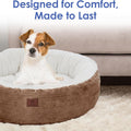 American Kennel Club 25" Mason Fabric Round Pet Bed - Stylish Washable Dog Bed with Non-Slip Bottom, Plush Sleeping Surface - for Cats, Medium Breeds
