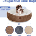 American Kennel Club 25" Mason Fabric Round Pet Bed - Stylish Washable Dog Bed with Non-Slip Bottom, Plush Sleeping Surface - for Cats, Medium Breeds