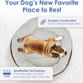American Kennel Club 25" Mason Fabric Round Pet Bed - Stylish Washable Dog Bed with Non-Slip Bottom, Plush Sleeping Surface - for Cats, Medium Breeds
