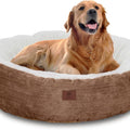 American Kennel Club 25" Mason Fabric Round Pet Bed - Stylish Washable Dog Bed with Non-Slip Bottom, Plush Sleeping Surface - for Cats, Medium Breeds