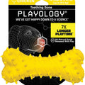 Playology Puppy Teething Bone Chicken Dog Toy, Yellow, Large