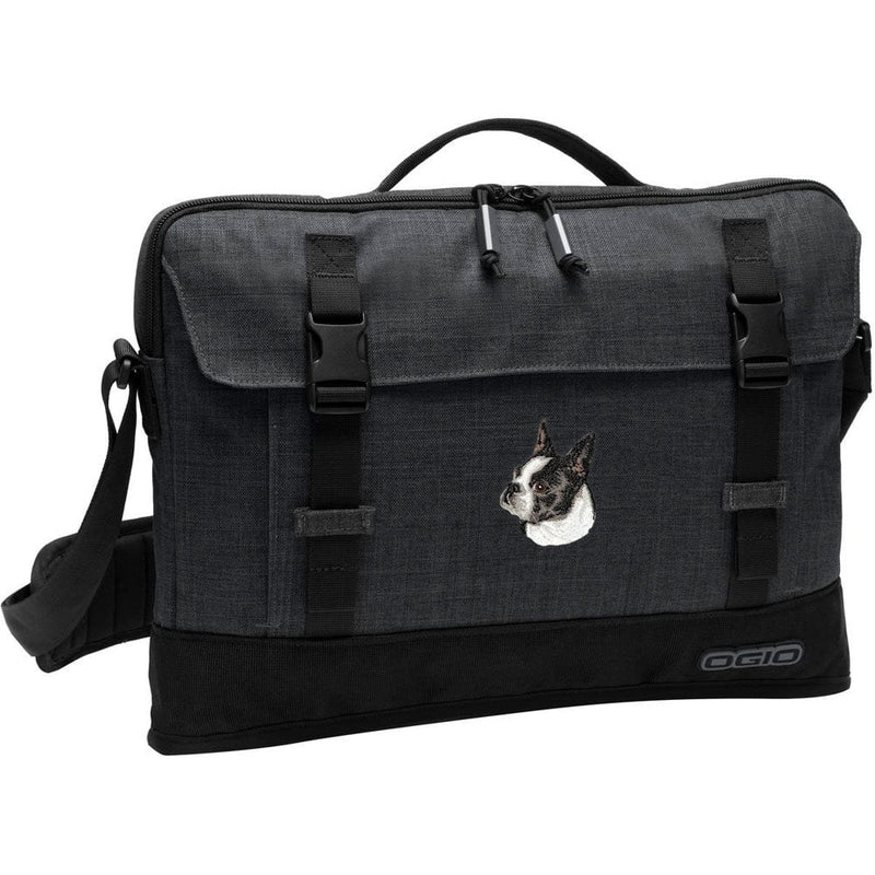 Boston Terrier Embroidered Apex Slim Bag Laptop/Tablet Case