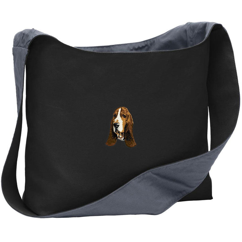 Basset Hound Embroidered Canvas Sling Bag