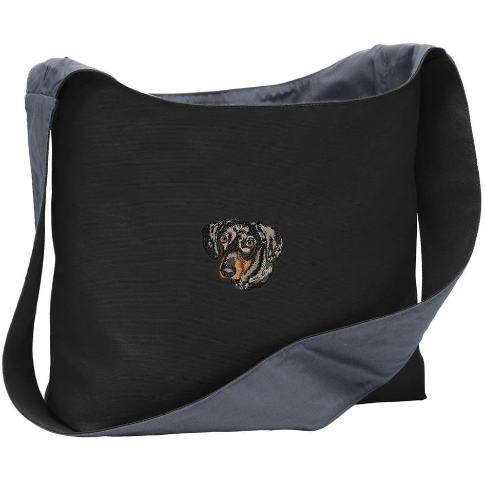 Dachshund Embroidered Canvas Sling Bag