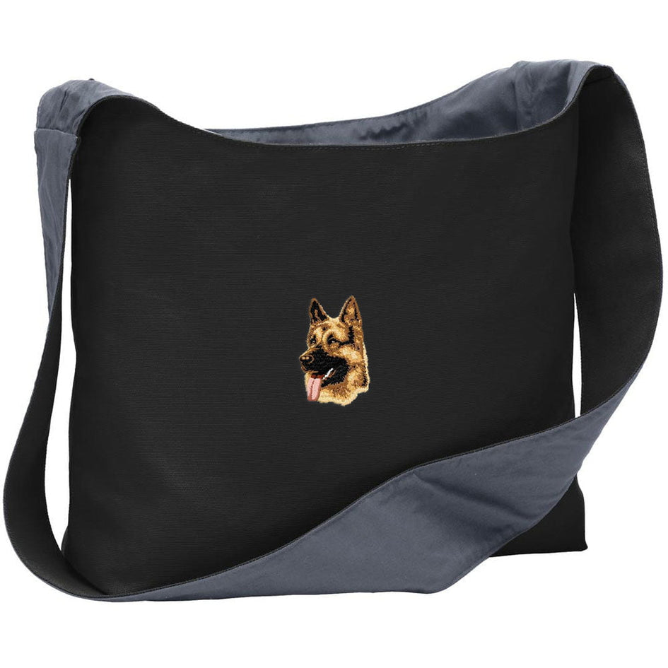 German Shepherd Dog Embroidered Canvas Sling Bag
