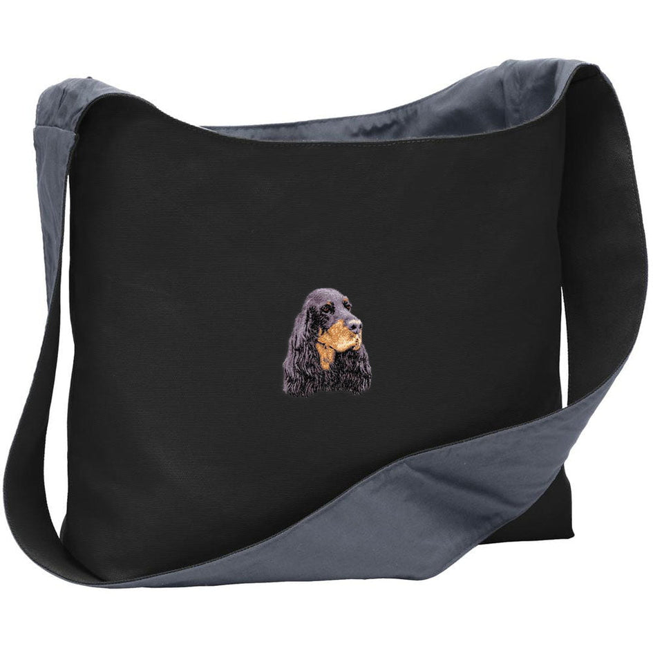 Gordon Setter Embroidered Canvas Sling Bag