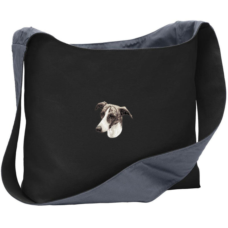 Greyhound Embroidered Canvas Sling Bag