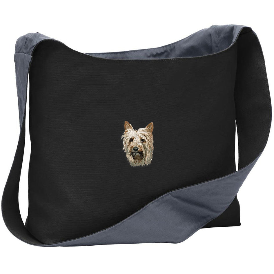 Silky Terrier Embroidered Canvas Sling Bag