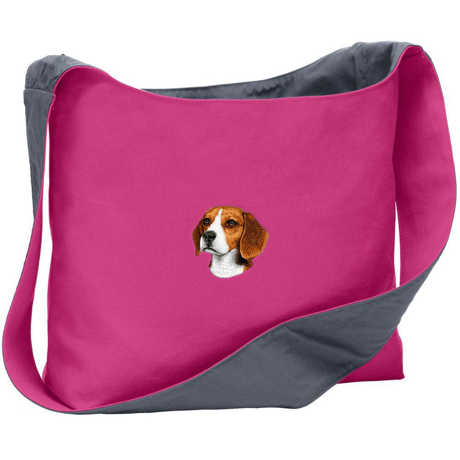 Beagle Embroidered Canvas Sling Bag