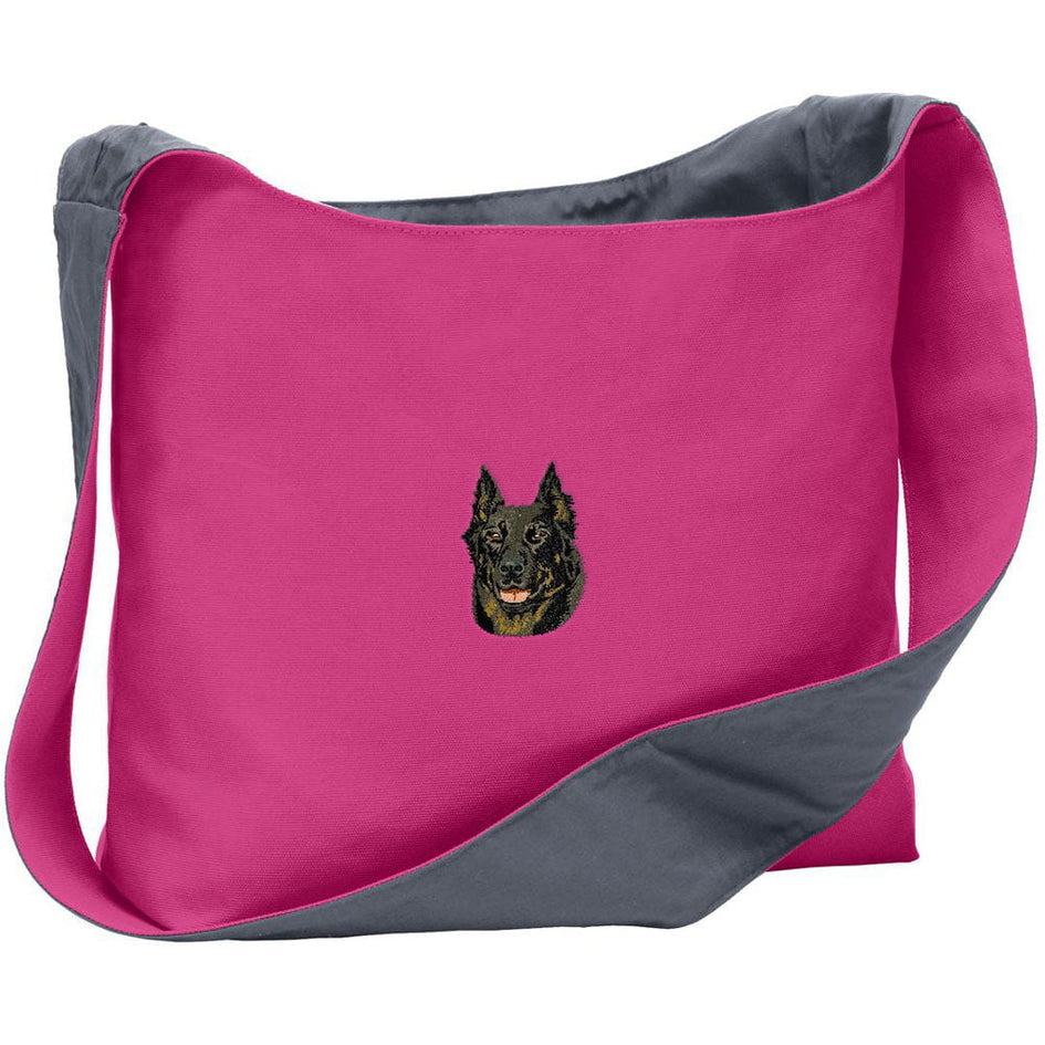 Beauceron Embroidered Canvas Sling Bag