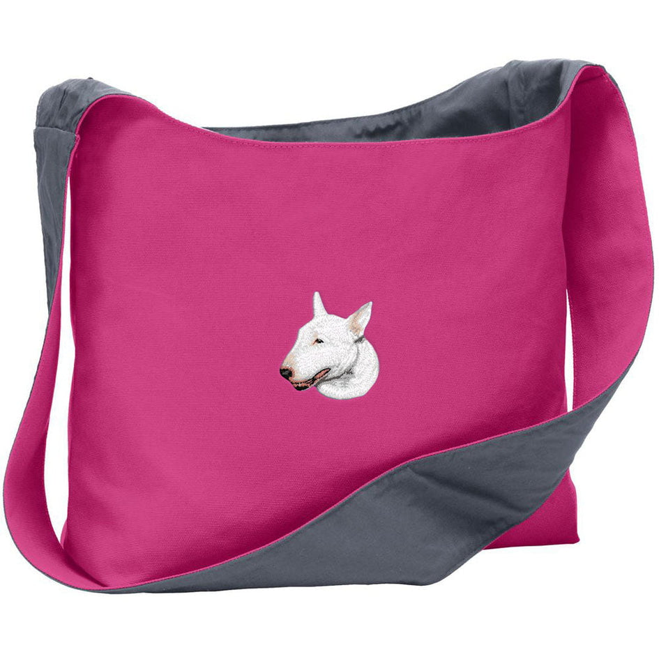 Bull Terrier Embroidered Canvas Sling Bag