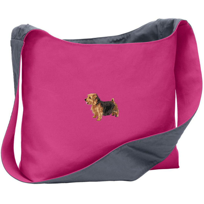 Norfolk Terrier Embroidered Canvas Sling Bag