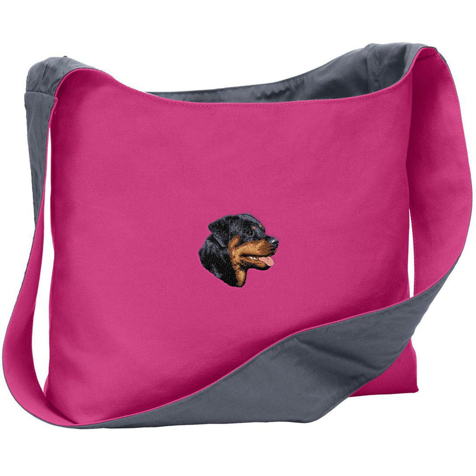 Rottweiler Embroidered Canvas Sling Bag