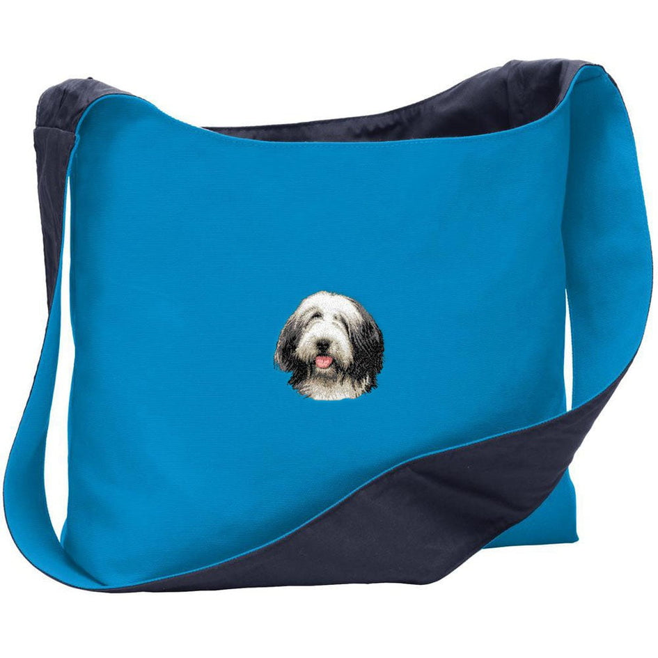 Bearded Collie Embroidered Canvas Sling Bag