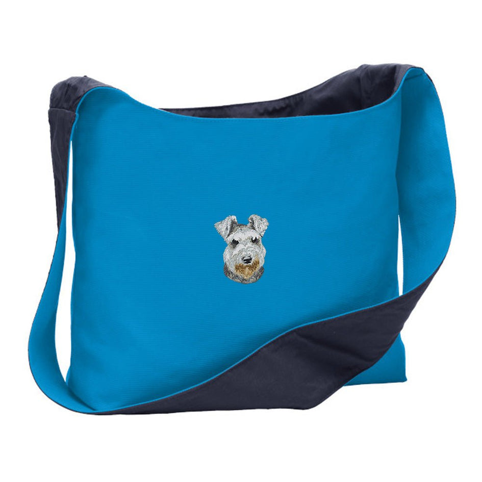 Miniature Schnauzer Embroidered Canvas Sling Bag