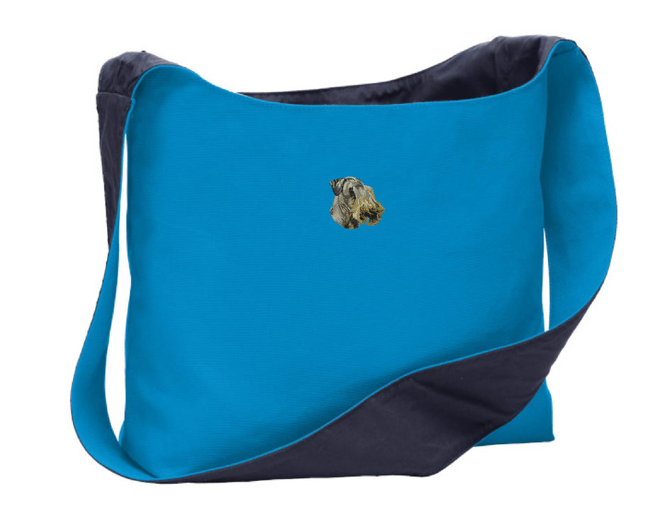 Cesky Terrier Embroidered Canvas Sling Bag