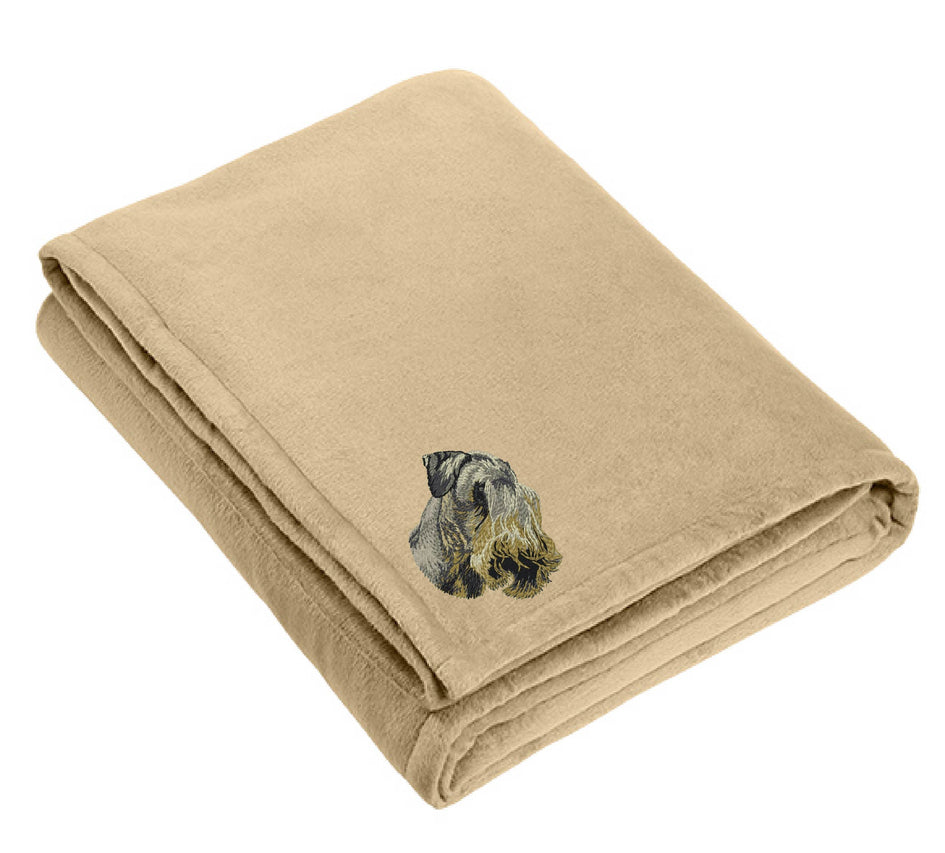 Cesky Terrier Embroidered Blankets