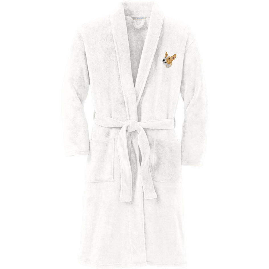 Portuguese Podengo Embroidered Plush Microfleece Robe