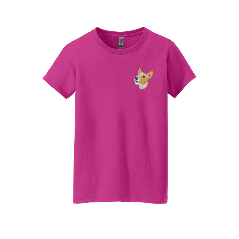 Portuguese Podengo Embroidered Ladies T-Shirt