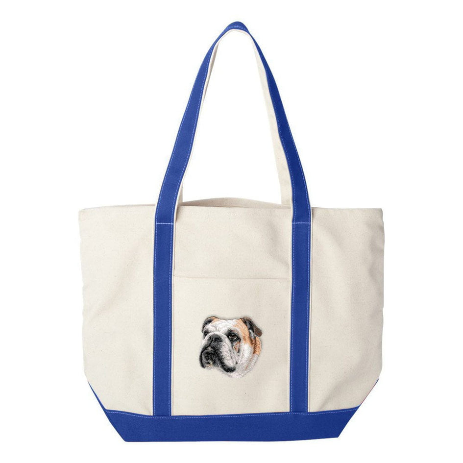 Bulldog Embroidered Tote Bag