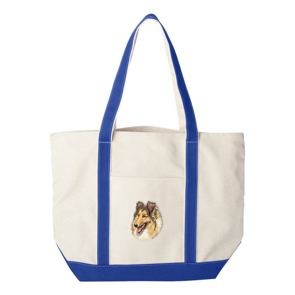 Collie Embroidered Tote Bag
