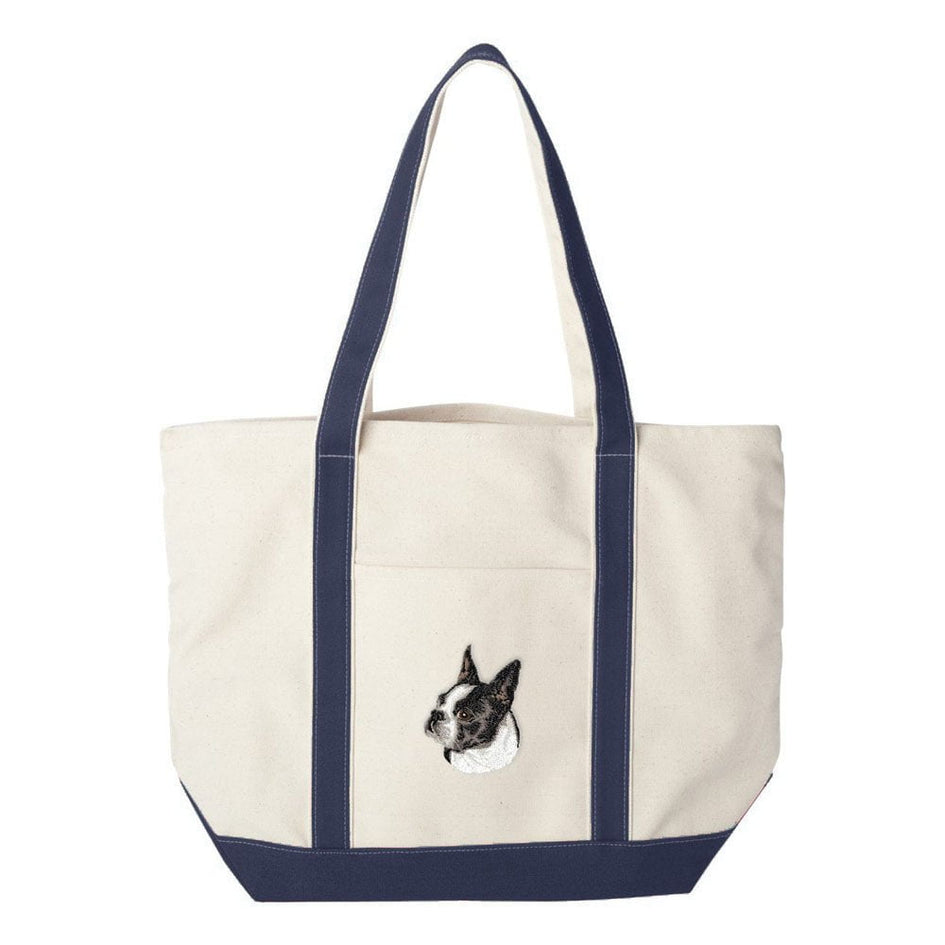 Boston Terrier Embroidered Tote Bag